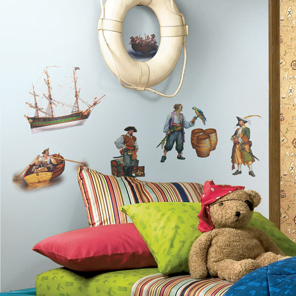 Pirate wall decals in a children’s room