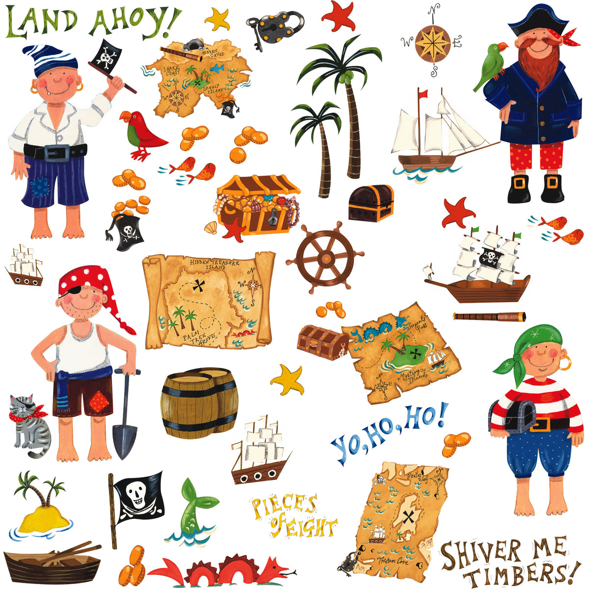 Treasure Hunt wall sticker set