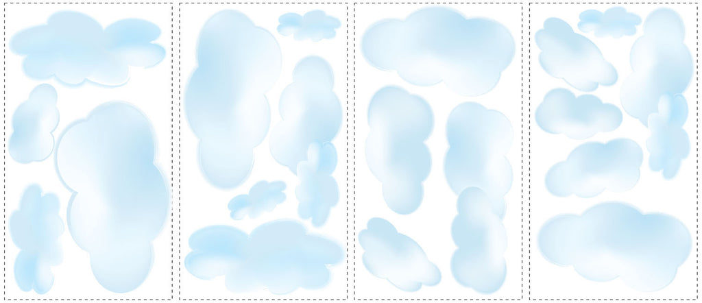 Cloud wall decal set for children