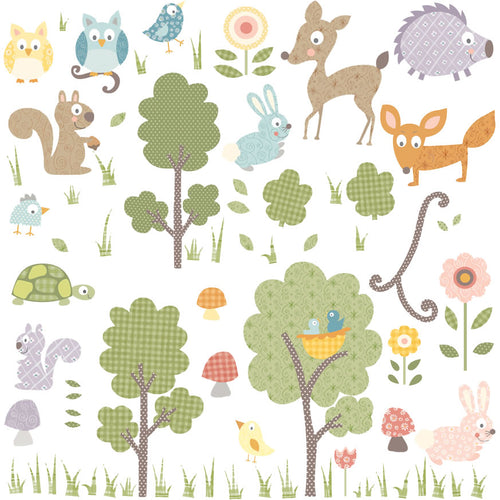 Woodland animal wall decals for children