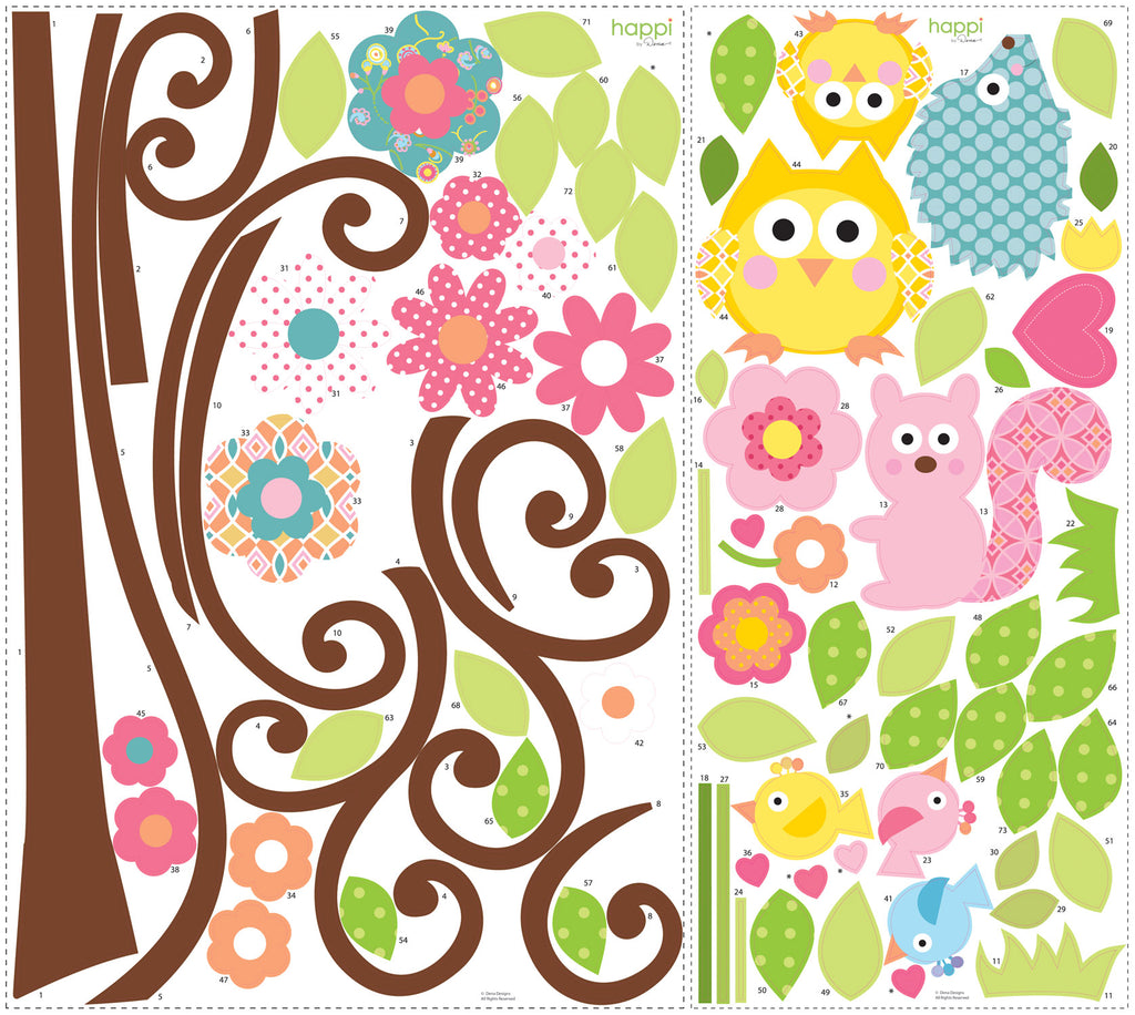 Scroll tree megapack wall decal set