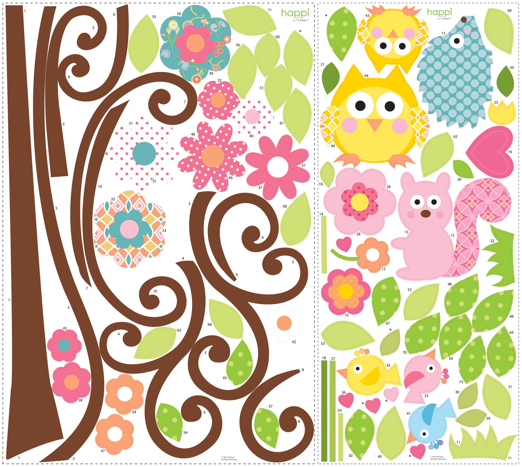 Scroll tree megapack wall decal set