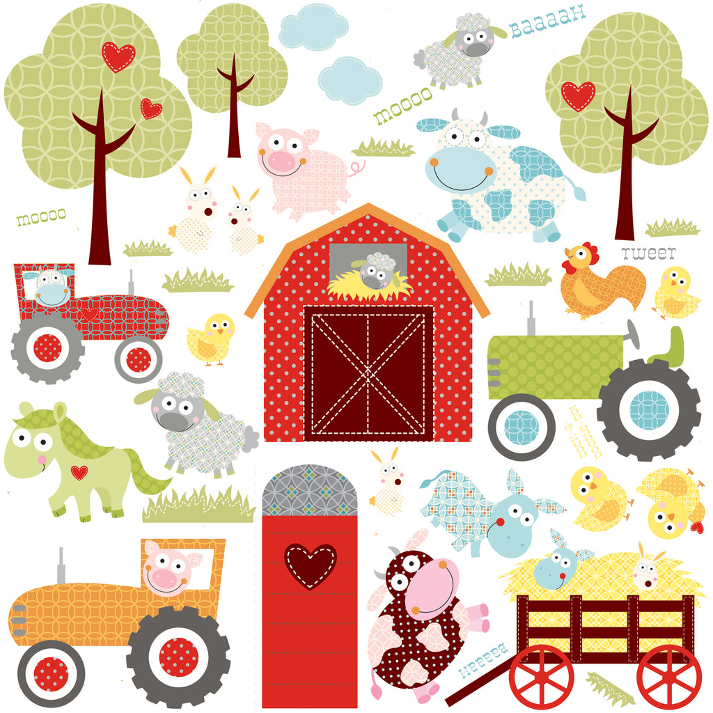 Happy Barnyard nursery wall decals