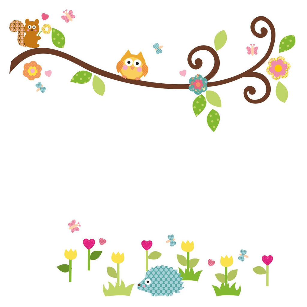 Scroll tree branch nursery wall decal