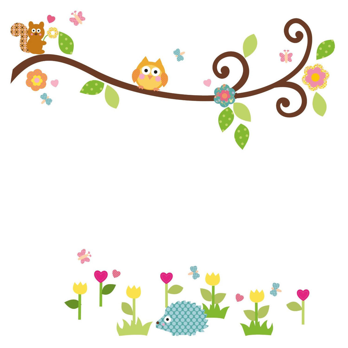 Scroll tree branch nursery wall decal