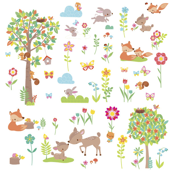 Woodland creature wall decals