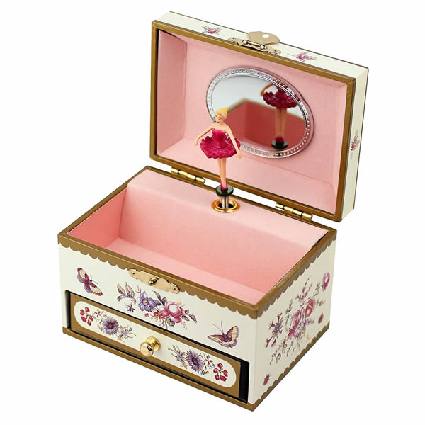 Personalised Girls Musical Jewellery Box - Romantic Flowers