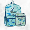 Shark backpack and lunch bag set for children