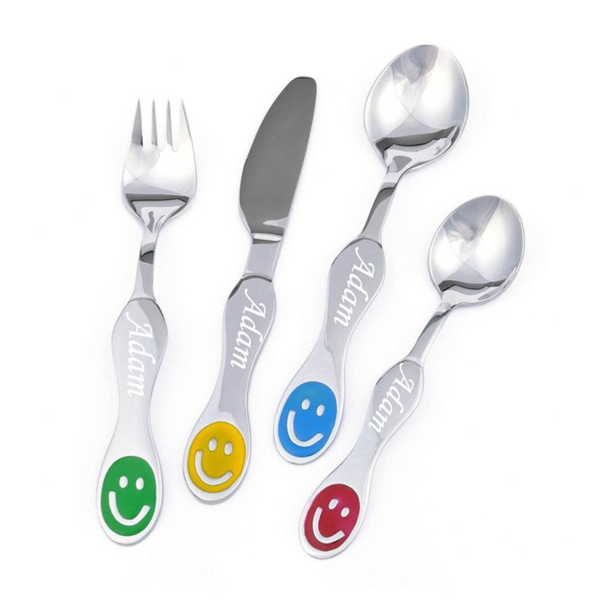 Smiley face children’s cutlery detail