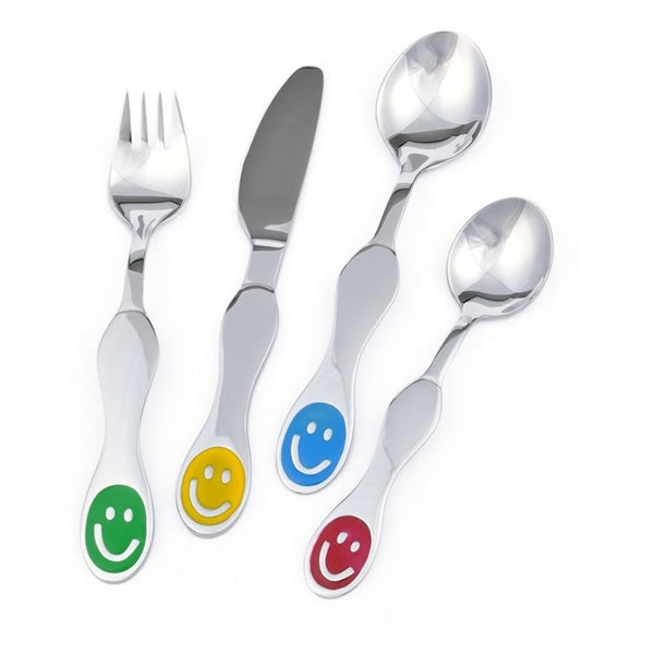 Smiley face cutlery set for children