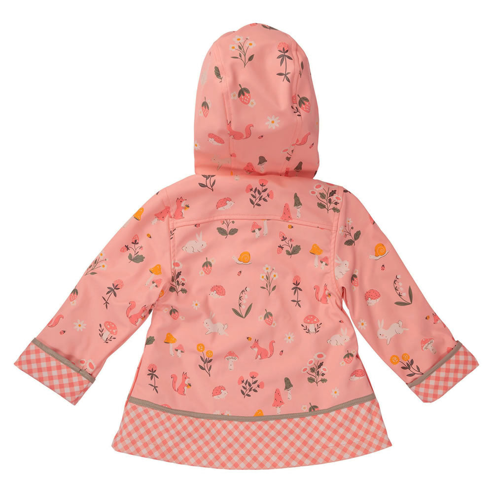Rear view of a Strawberry Fields raincoat