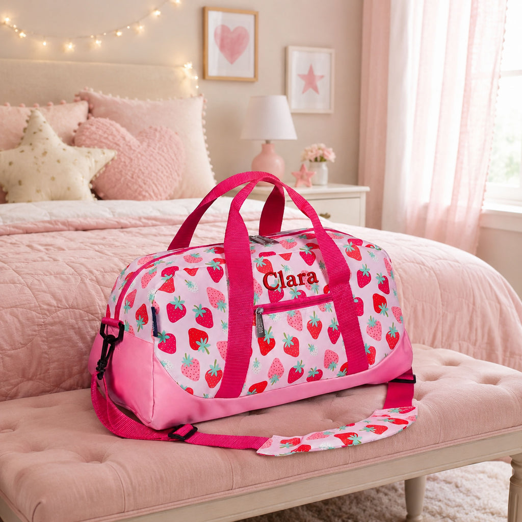 Personalised Kids Strawberry Duffle Bag