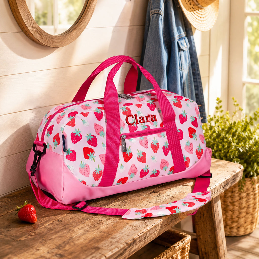 Personalised Kids Strawberry Duffle Bag