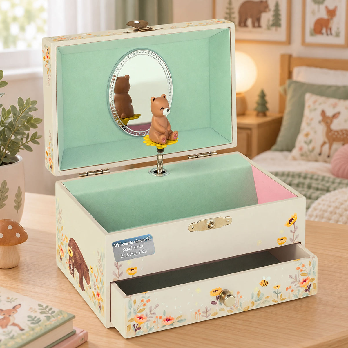 Personalised Musical Jewellery Box - Bear