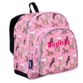 Personalised pink horses toddler backpack