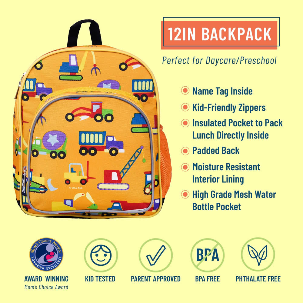 Construction toddler bag for children