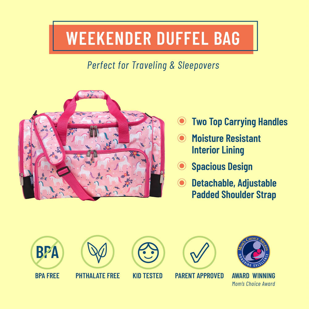 Girls’ unicorn overnight bag