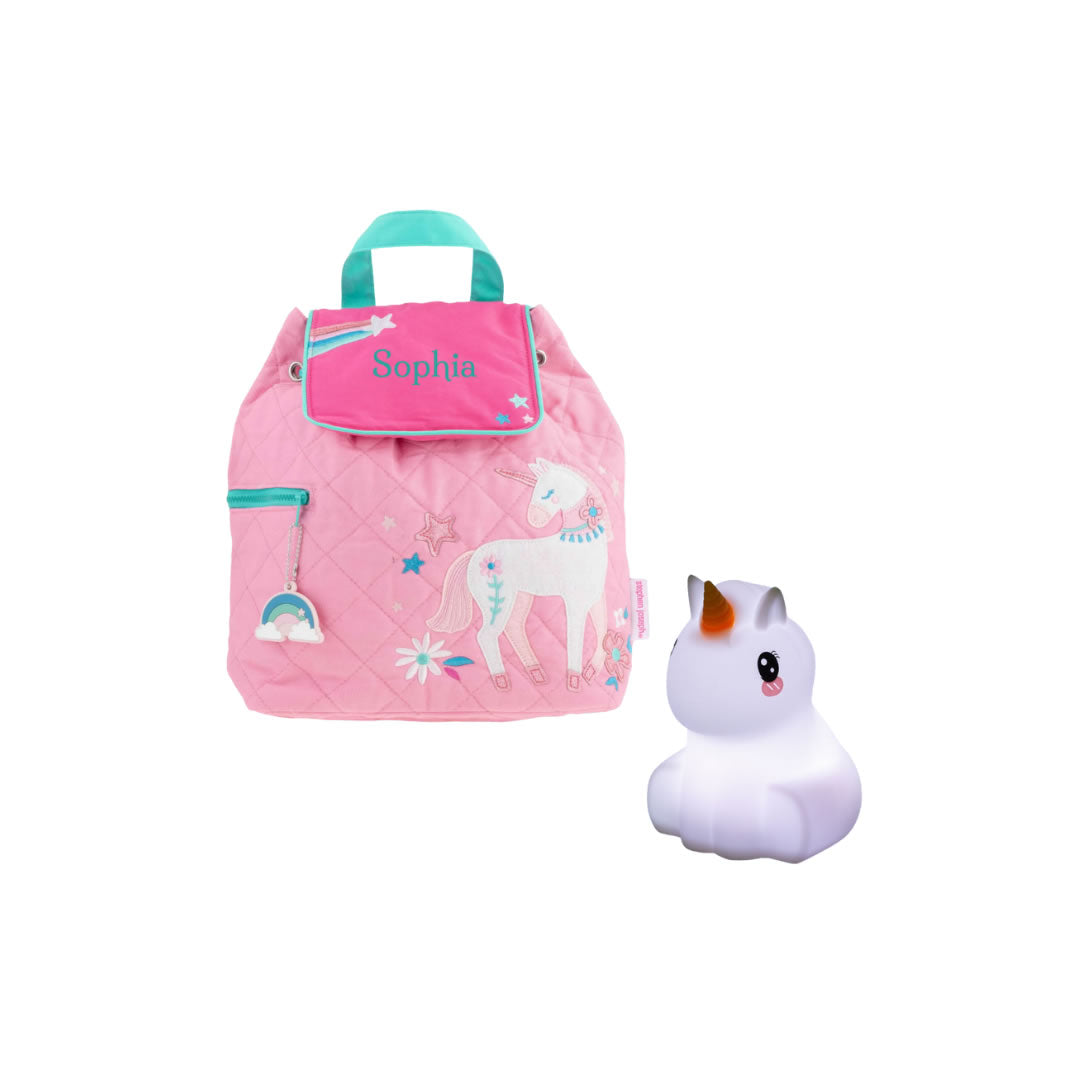 Personalised unicorn backpack night light