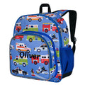 Personalised action vehicles backpack for children