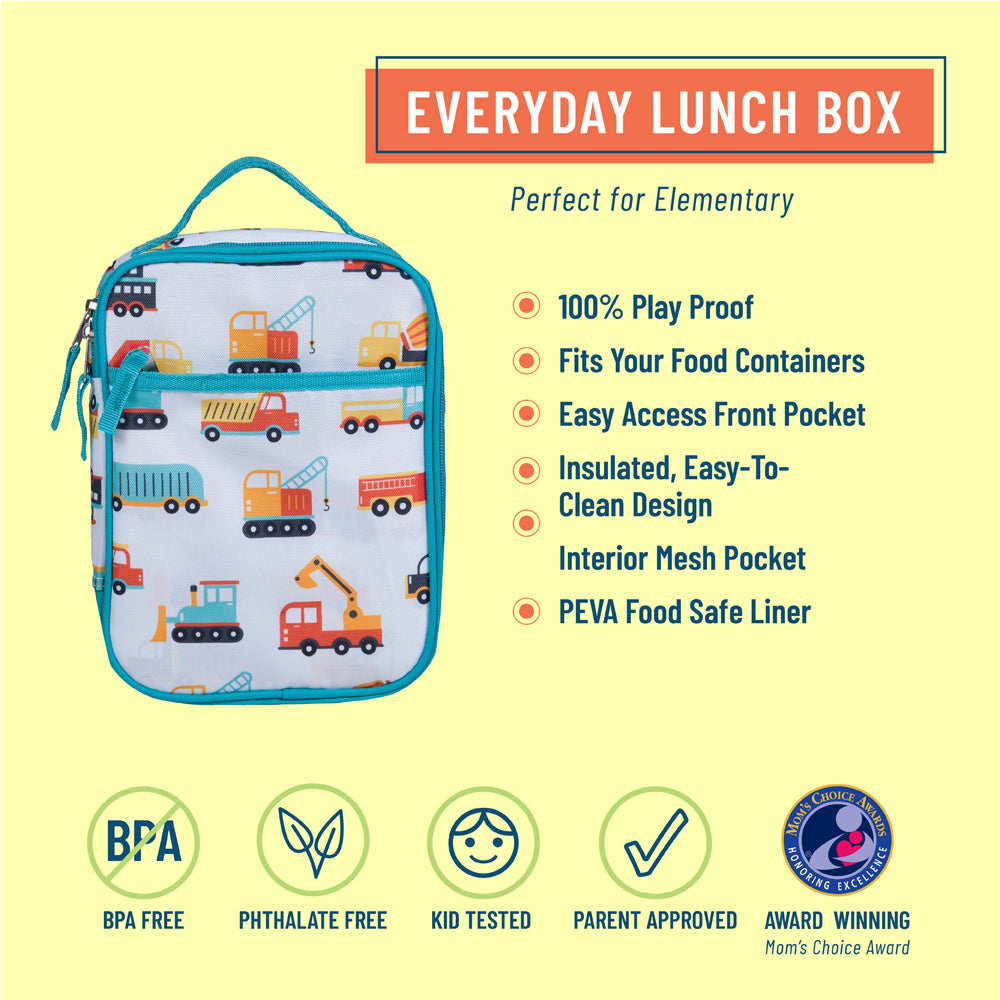 Personalised modern construction lunch bag detail