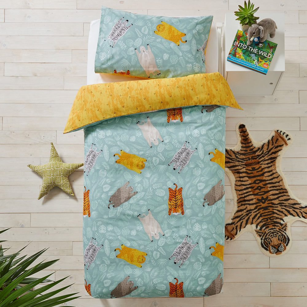 100% cotton wild animals duvet cover for children
