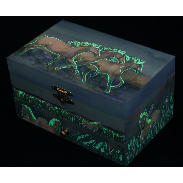 Wild horses jewellery box for children