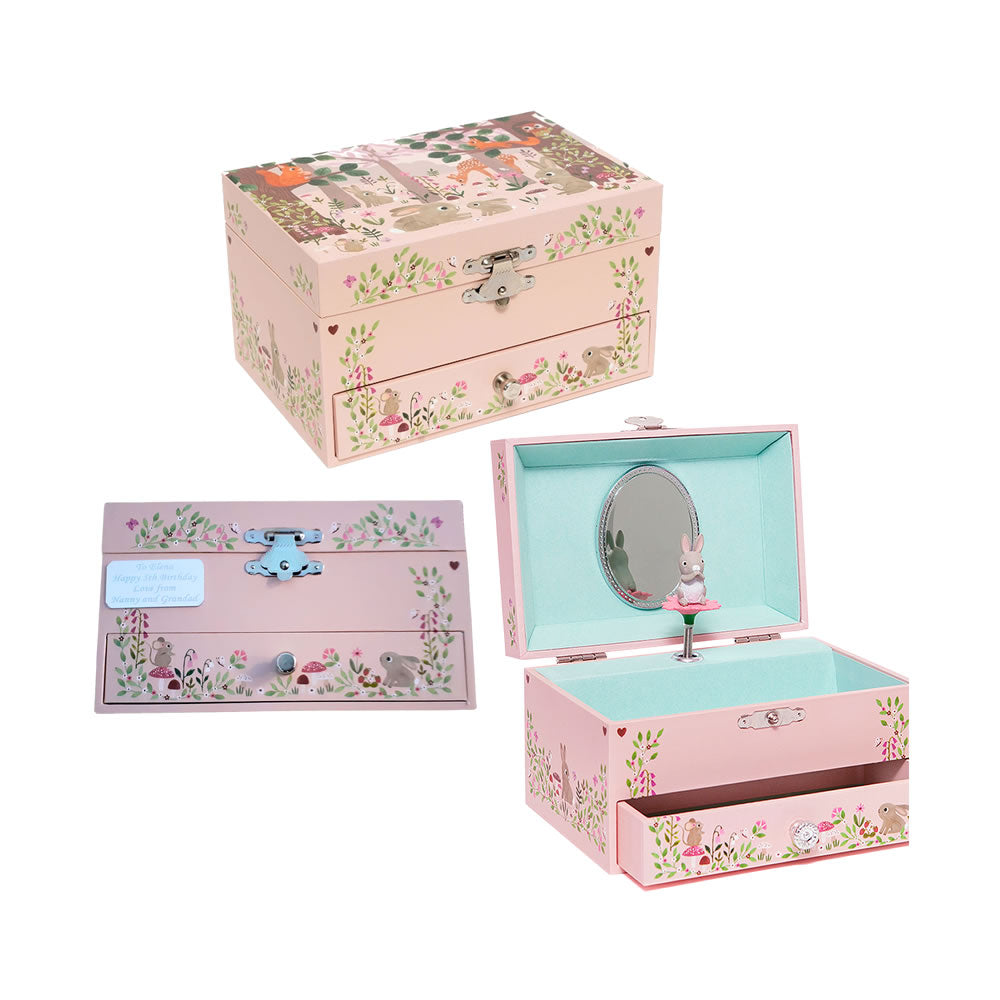 Personalised woodland music box for children