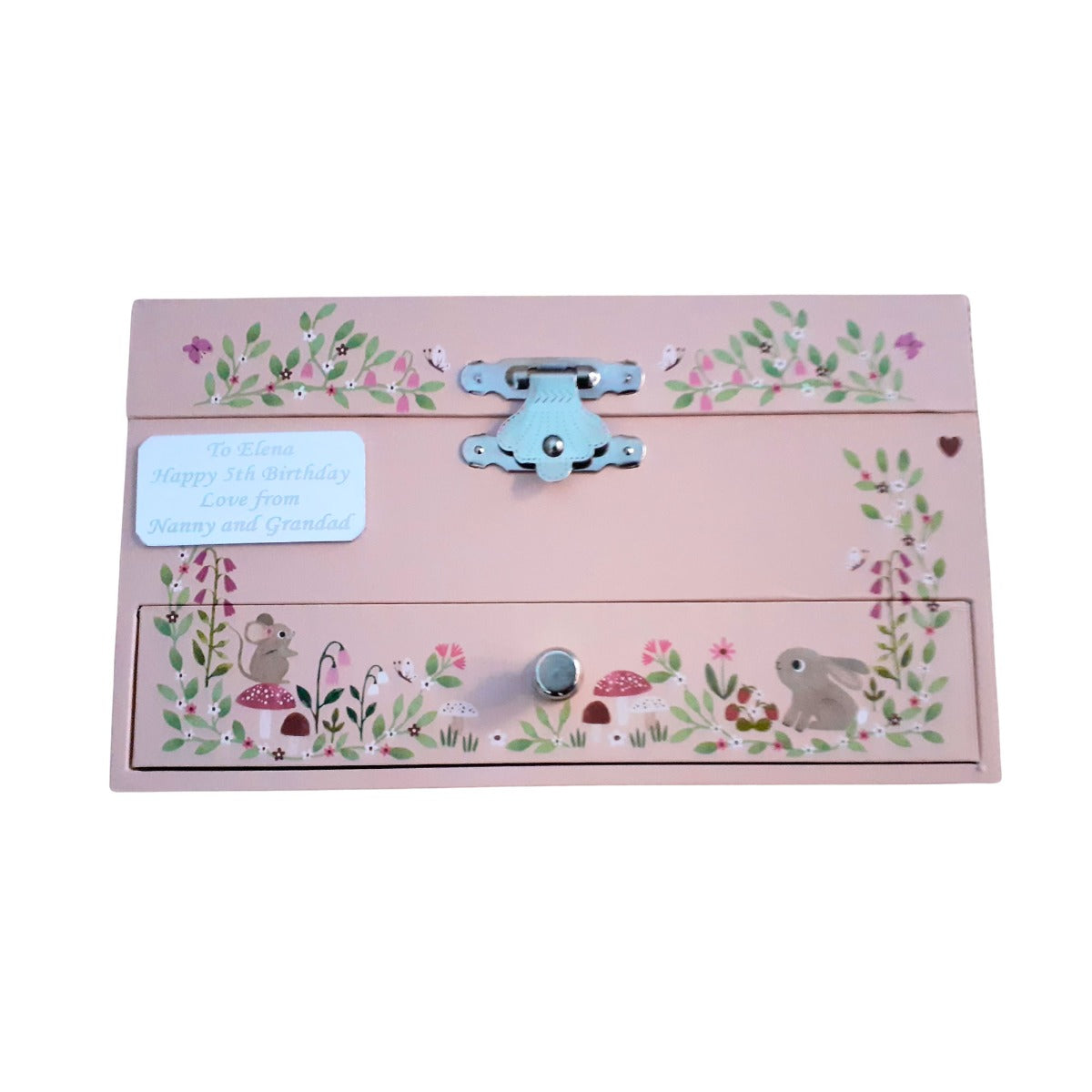 Woodland music box with personalised plaque